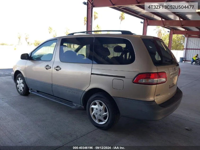 2002 Toyota Sienna Le VIN: 4T3ZF13C52U504477 Lot: 40346196