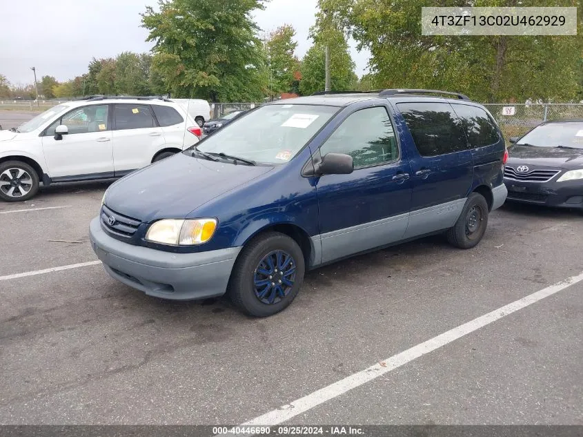 2002 Toyota Sienna Le VIN: 4T3ZF13C02U462929 Lot: 40446690