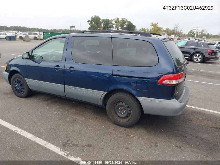 2002 Toyota Sienna Le VIN: 4T3ZF13C02U462929 Lot: 40446690