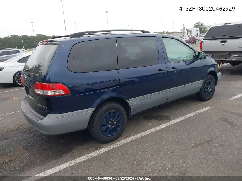 2002 Toyota Sienna Le VIN: 4T3ZF13C02U462929 Lot: 40446690