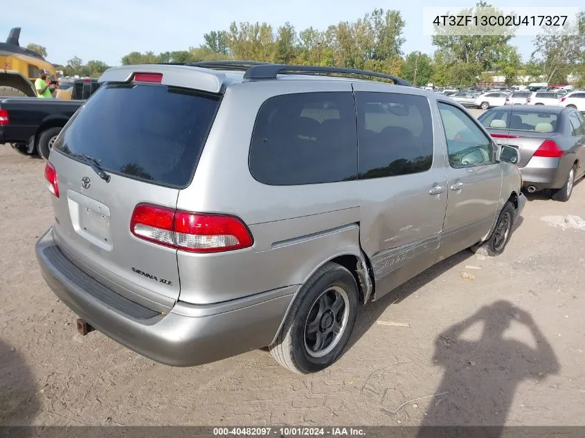 2002 Toyota Sienna Xle VIN: 4T3ZF13C02U417327 Lot: 40482097