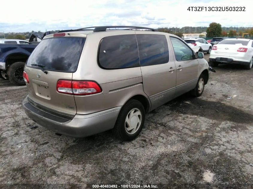 2002 Toyota Sienna Le VIN: 4T3ZF13C32U503232 Lot: 40483492