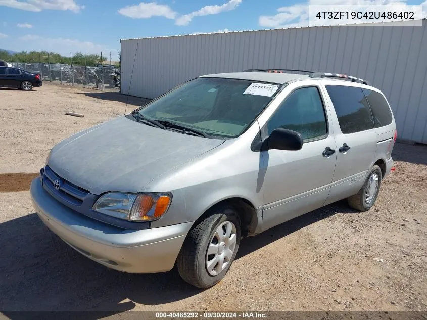 2002 Toyota Sienna Ce VIN: 4T3ZF19C42U486402 Lot: 40485292