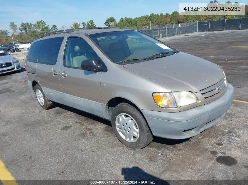 2002 Toyota Sienna Le VIN: 4T3ZF13C22U435280 Lot: 40687107