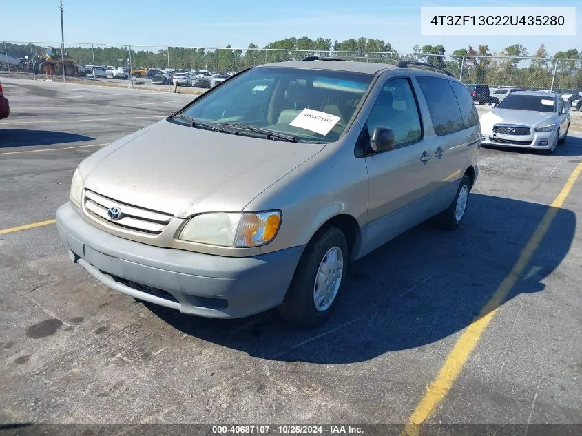 2002 Toyota Sienna Le VIN: 4T3ZF13C22U435280 Lot: 40687107