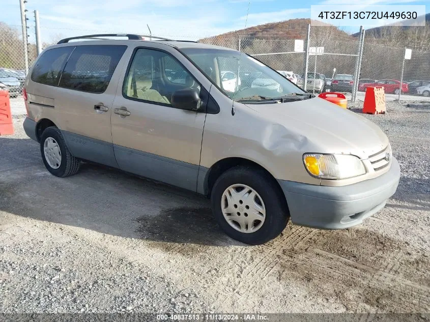 2002 Toyota Sienna Le VIN: 4T3ZF13C72U449630 Lot: 40837513