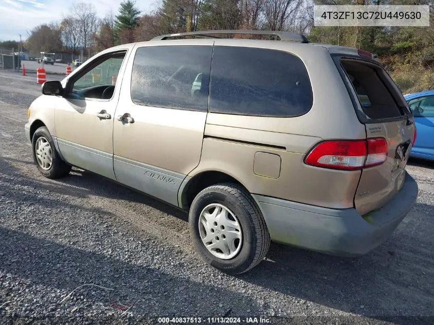 2002 Toyota Sienna Le VIN: 4T3ZF13C72U449630 Lot: 40837513