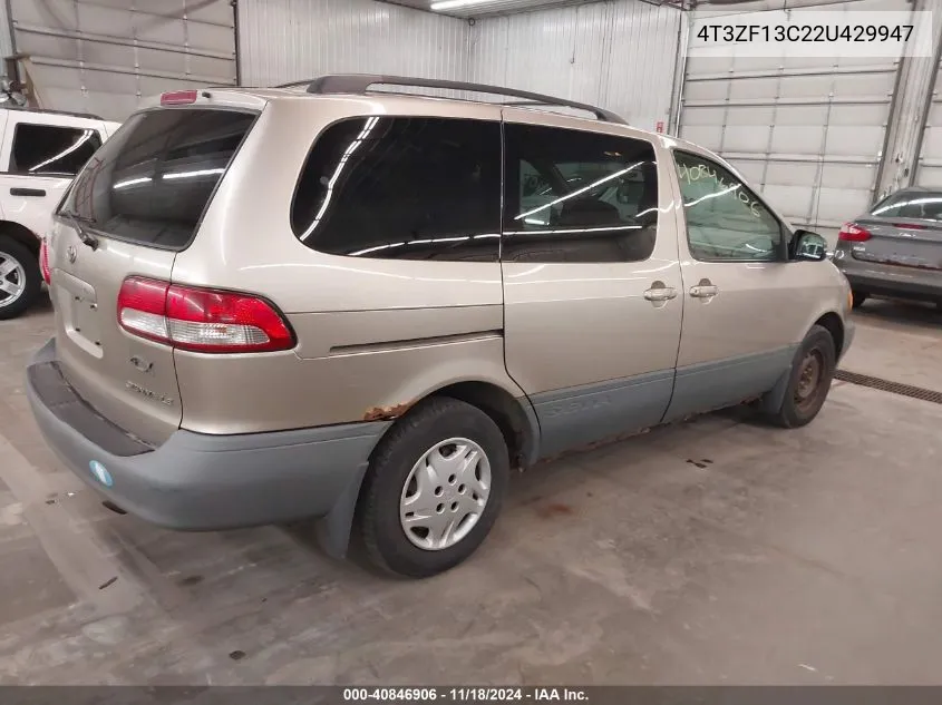 2002 Toyota Sienna Le/Xle VIN: 4T3ZF13C22U429947 Lot: 40846906