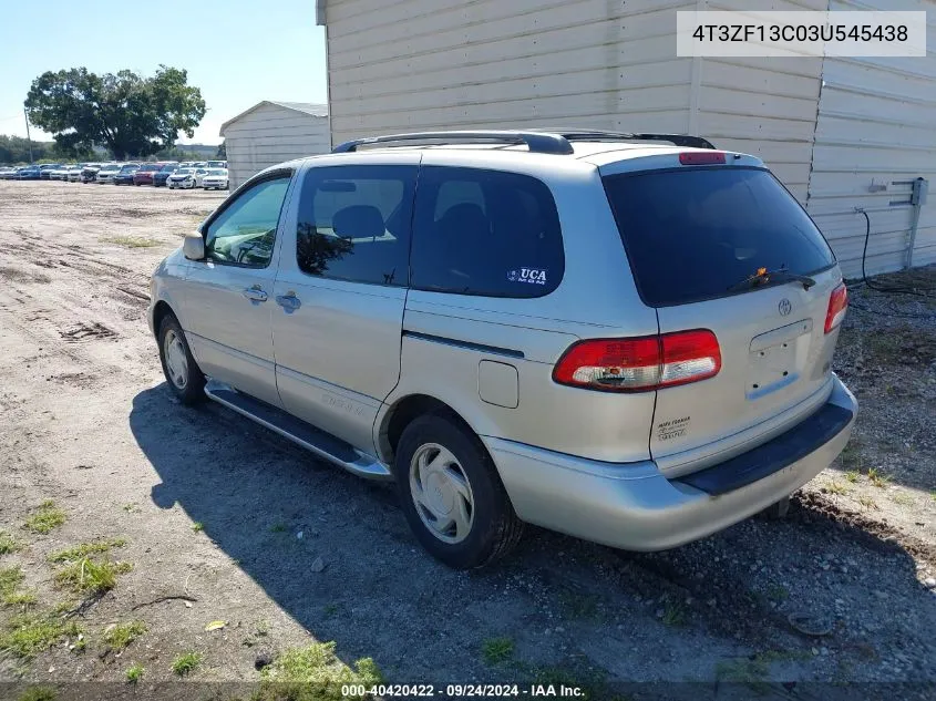 2003 Toyota Sienna Le VIN: 4T3ZF13C03U545438 Lot: 40420422