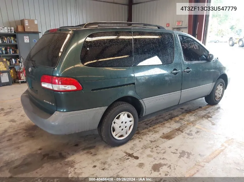 2003 Toyota Sienna Le VIN: 4T3ZF13C33U547779 Lot: 40456408