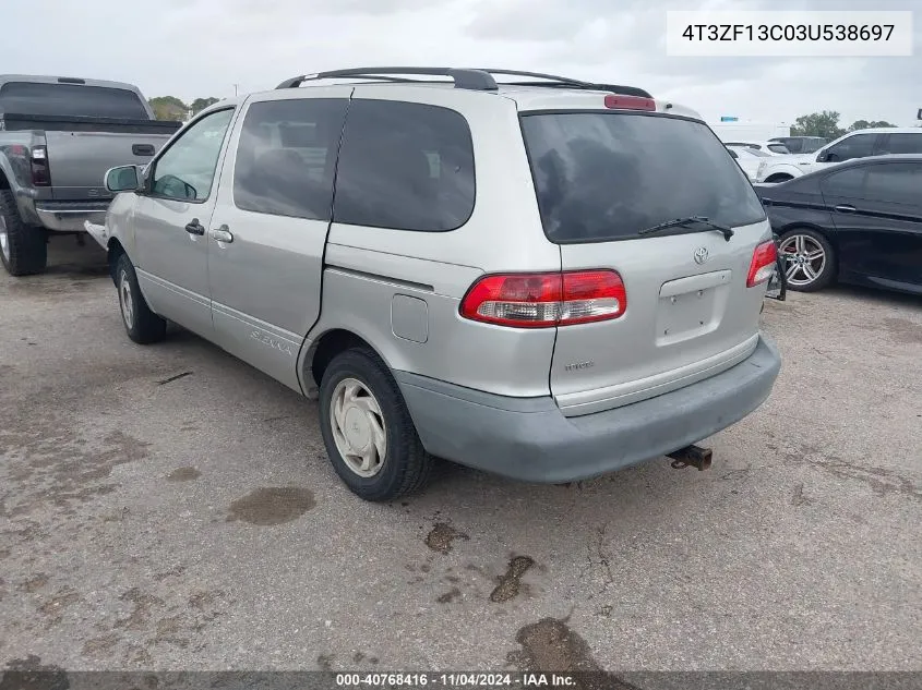 2003 Toyota Sienna Le VIN: 4T3ZF13C03U538697 Lot: 40768416