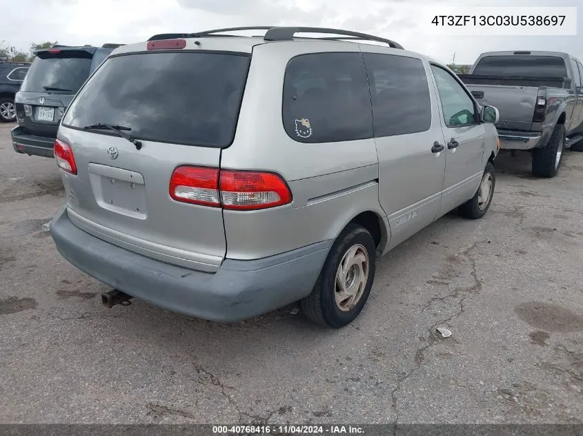 2003 Toyota Sienna Le VIN: 4T3ZF13C03U538697 Lot: 40768416