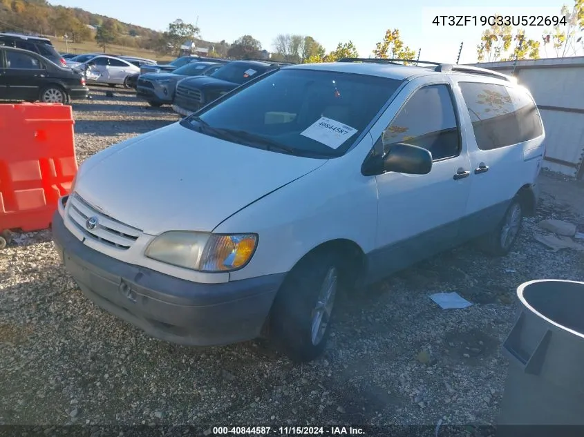 2003 Toyota Sienna Ce VIN: 4T3ZF19C33U522694 Lot: 40844587