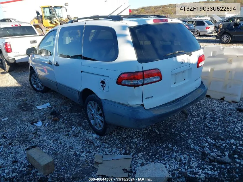 2003 Toyota Sienna Ce VIN: 4T3ZF19C33U522694 Lot: 40844587