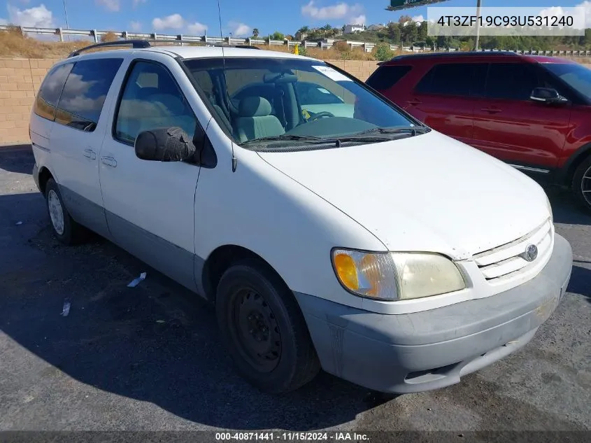 2003 Toyota Sienna Ce VIN: 4T3ZF19C93U531240 Lot: 40871441