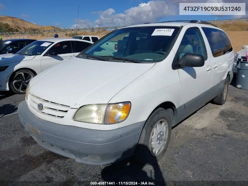 2003 Toyota Sienna Ce VIN: 4T3ZF19C93U531240 Lot: 40871441