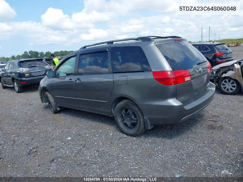 2004 Toyota Sienna Ce/Le VIN: 5TDZA23C64S060048 Lot: 12034755