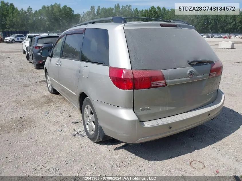 2004 Toyota Sienna Ce/Le VIN: 5TDZA23C74S184572 Lot: 12043963