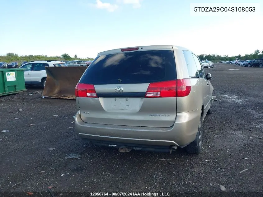 2004 Toyota Sienna VIN: 5TDZA29C04S108053 Lot: 12056764