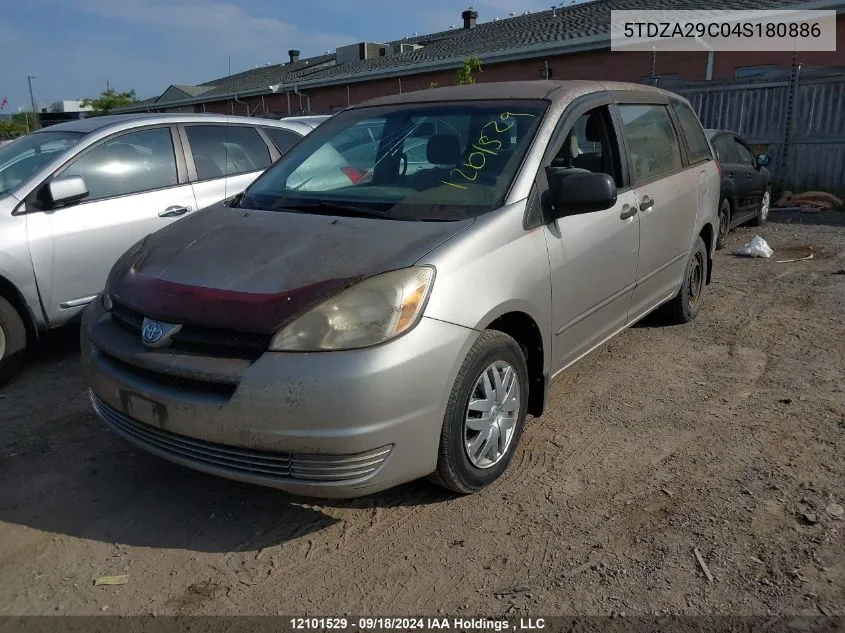 2004 Toyota Sienna Ce VIN: 5TDZA29C04S180886 Lot: 12101529