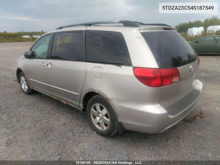 2004 Toyota Sienna Ce/Le VIN: 5TDZA23C54S187549 Lot: 12105100