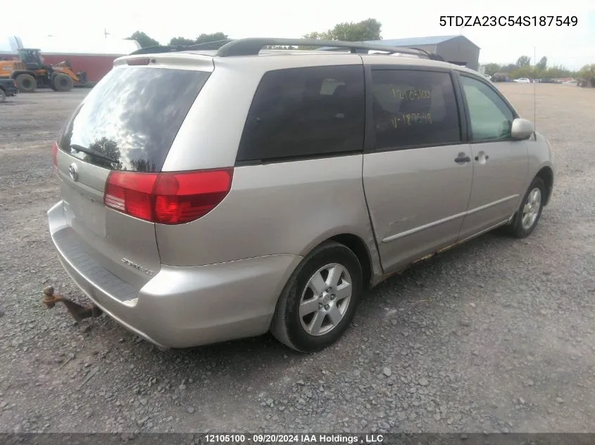 2004 Toyota Sienna Ce/Le VIN: 5TDZA23C54S187549 Lot: 12105100