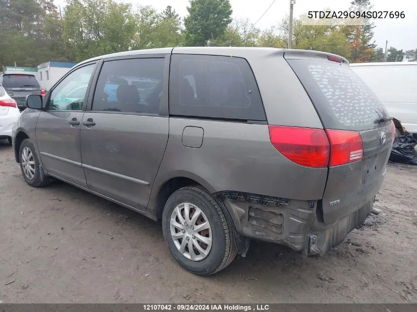 2004 Toyota Sienna Ce VIN: 5TDZA29C94S027696 Lot: 12107042