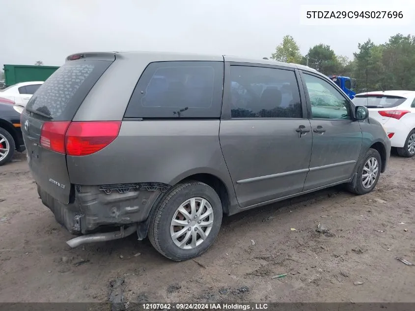 2004 Toyota Sienna Ce VIN: 5TDZA29C94S027696 Lot: 12107042