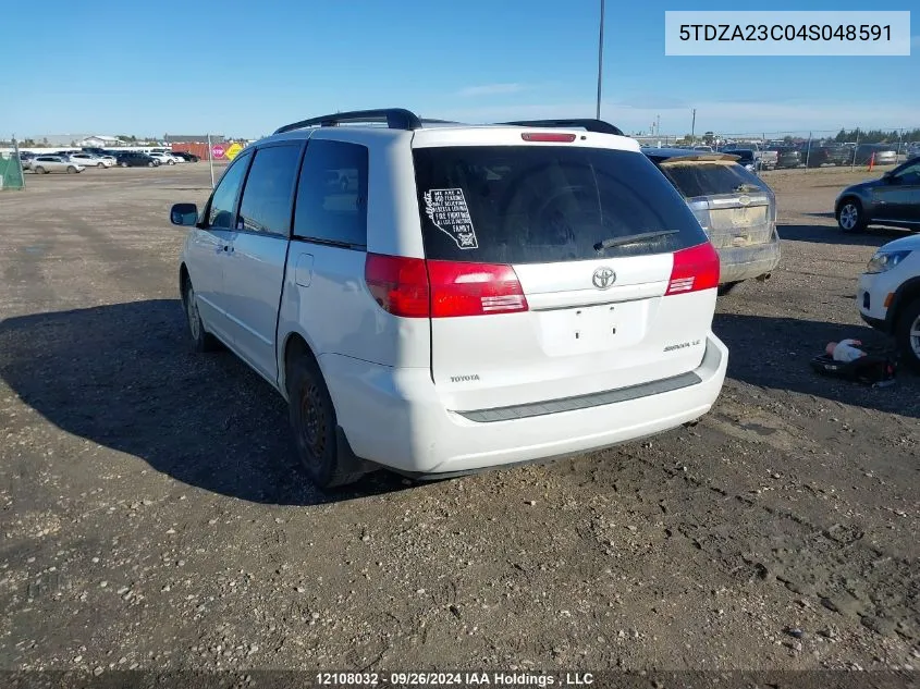 2004 Toyota Sienna Ce/Le VIN: 5TDZA23C04S048591 Lot: 12108032