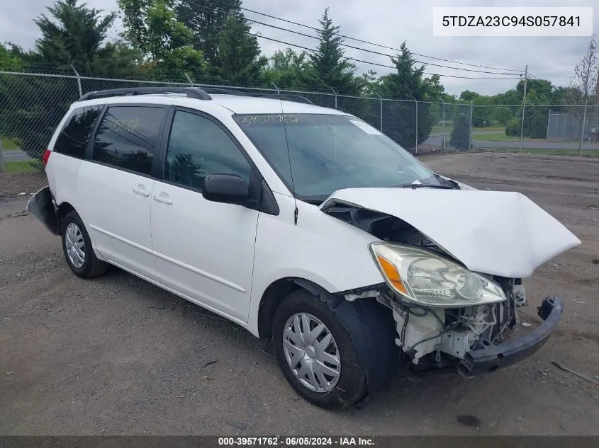 2004 Toyota Sienna Le VIN: 5TDZA23C94S057841 Lot: 39571762