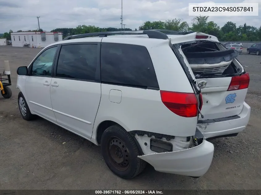 2004 Toyota Sienna Le VIN: 5TDZA23C94S057841 Lot: 39571762