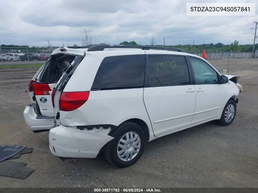 2004 Toyota Sienna Le VIN: 5TDZA23C94S057841 Lot: 39571762