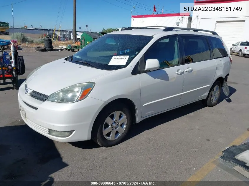 5TDZA22C34S181749 2004 Toyota Sienna Xle