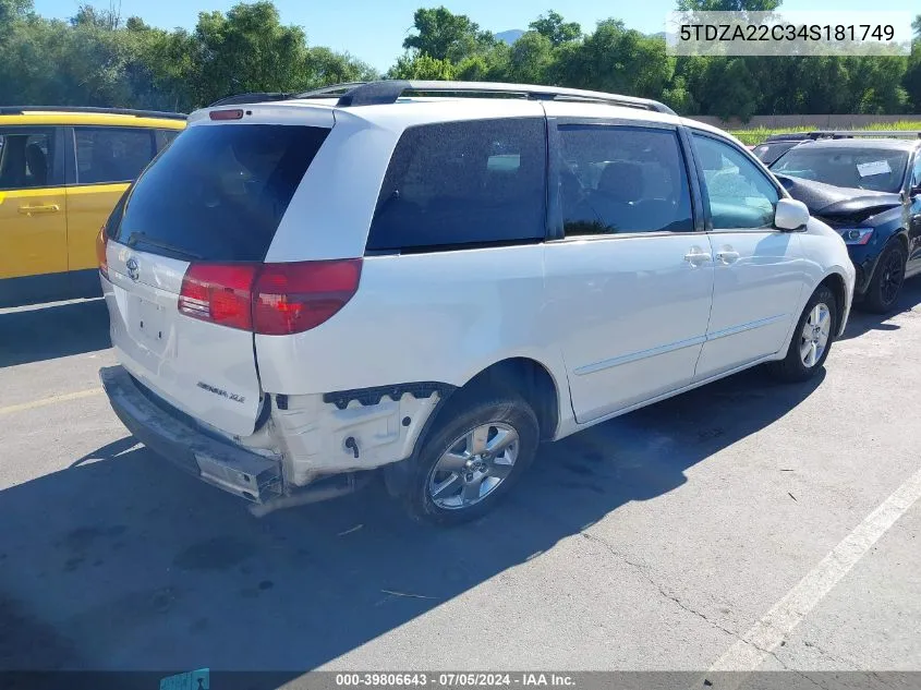 5TDZA22C34S181749 2004 Toyota Sienna Xle