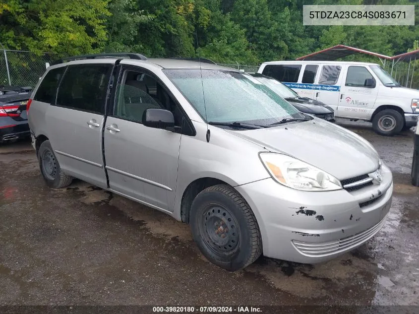 2004 Toyota Sienna Le VIN: 5TDZA23C84S083671 Lot: 39820180