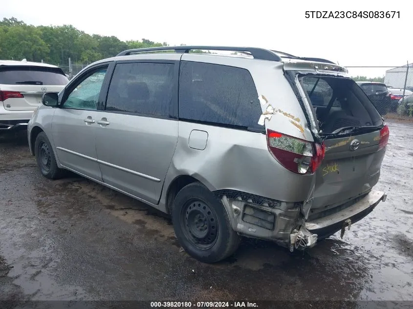 2004 Toyota Sienna Le VIN: 5TDZA23C84S083671 Lot: 39820180