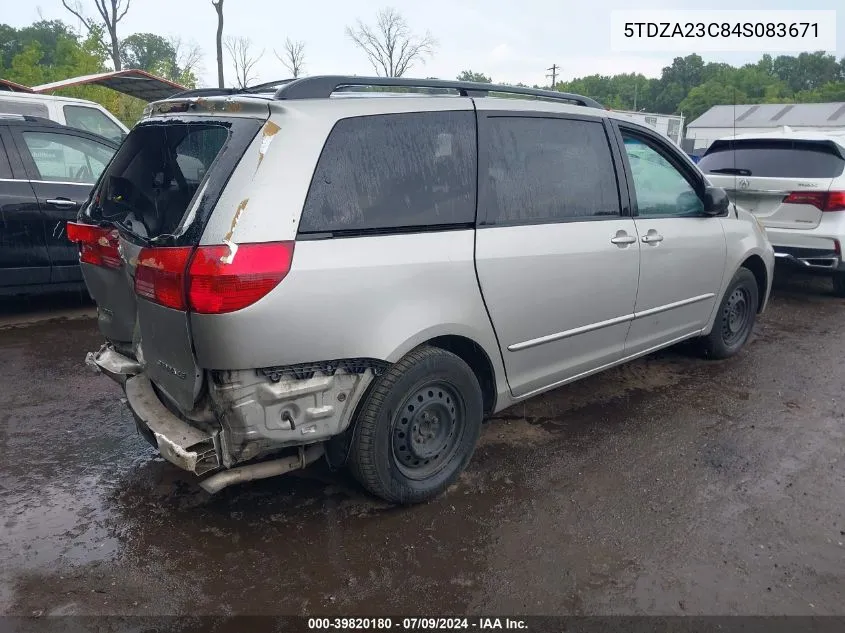 2004 Toyota Sienna Le VIN: 5TDZA23C84S083671 Lot: 39820180