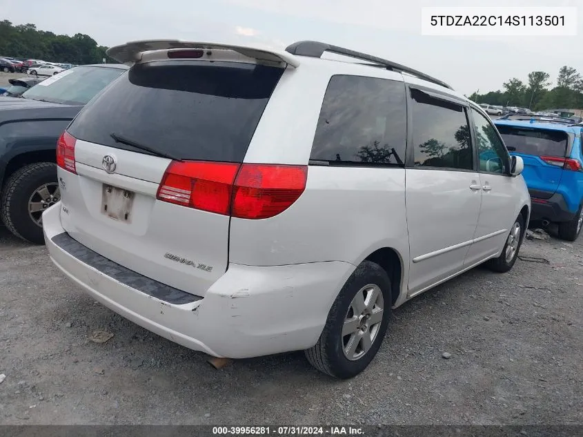 2004 Toyota Sienna Xle/Xle Limited VIN: 5TDZA22C14S113501 Lot: 39956281