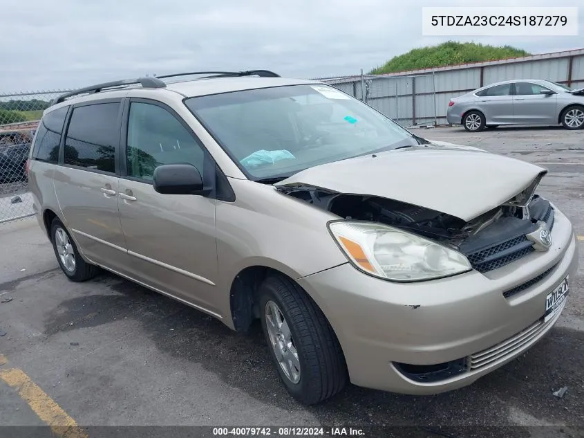 5TDZA23C24S187279 2004 Toyota Sienna Le