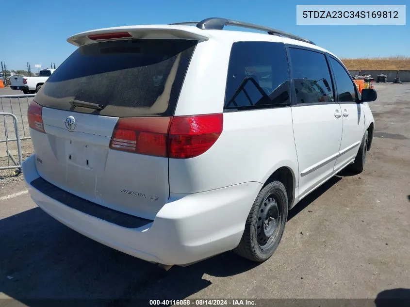 2004 Toyota Sienna Le VIN: 5TDZA23C34S169812 Lot: 40116058