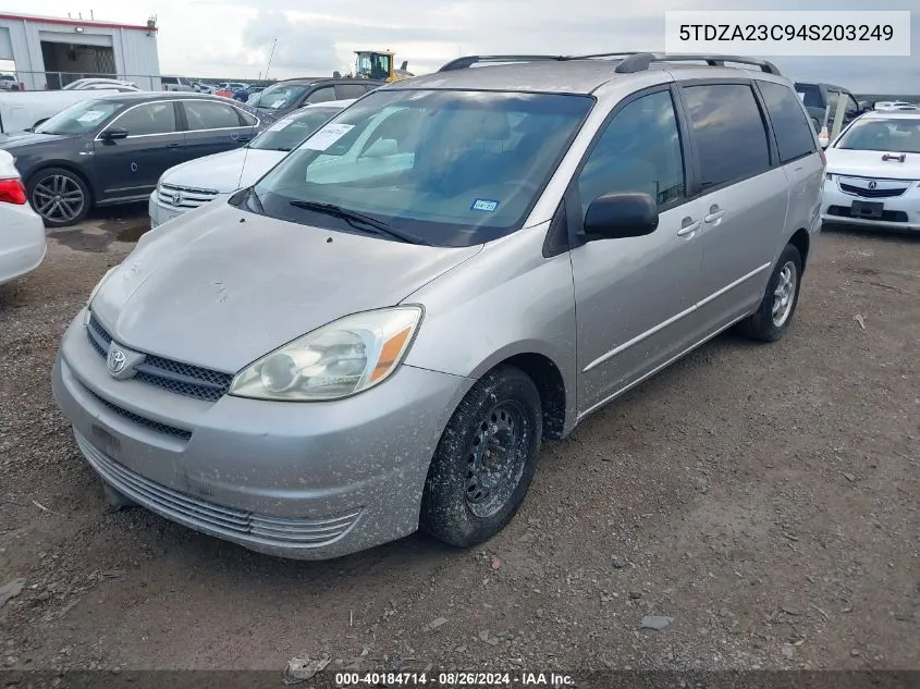 2004 Toyota Sienna Le VIN: 5TDZA23C94S203249 Lot: 40184714