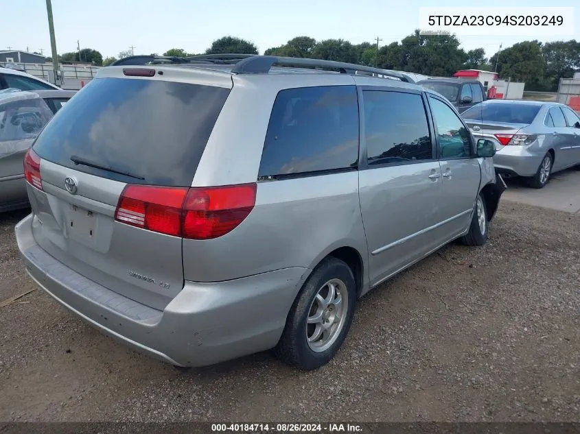 2004 Toyota Sienna Le VIN: 5TDZA23C94S203249 Lot: 40184714