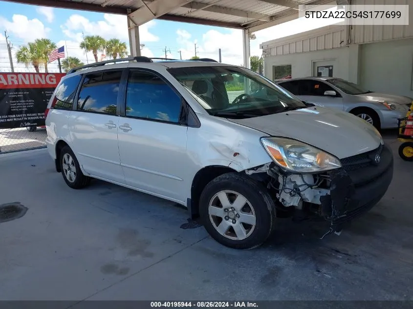 2004 Toyota Sienna Xle VIN: 5TDZA22C54S177699 Lot: 40195944