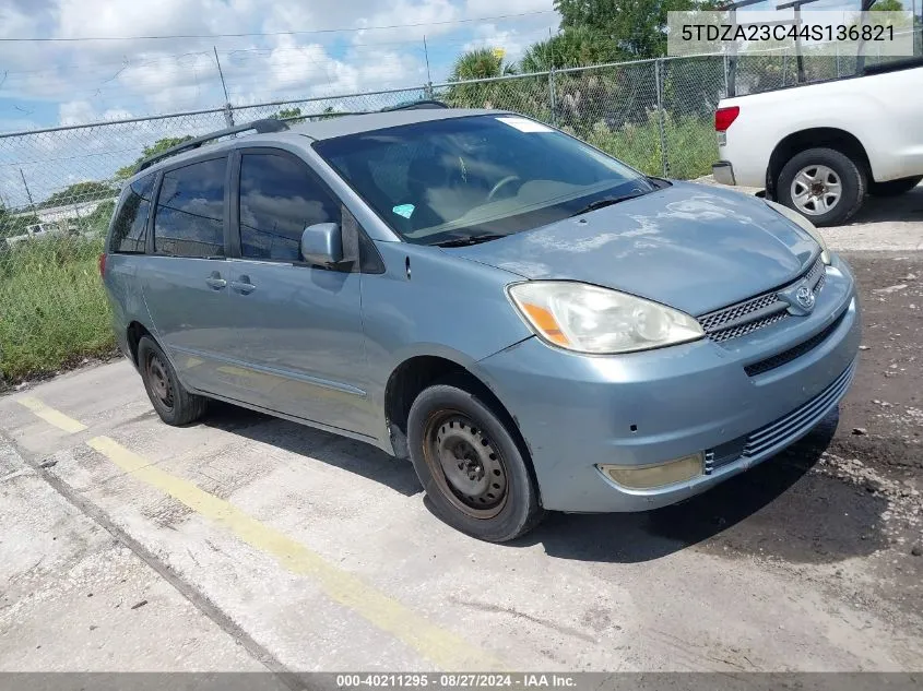 2004 Toyota Sienna Ce VIN: 5TDZA23C44S136821 Lot: 40211295