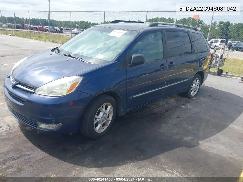 2004 Toyota Sienna Xle Limited VIN: 5TDZA22C94S081042 Lot: 40241453