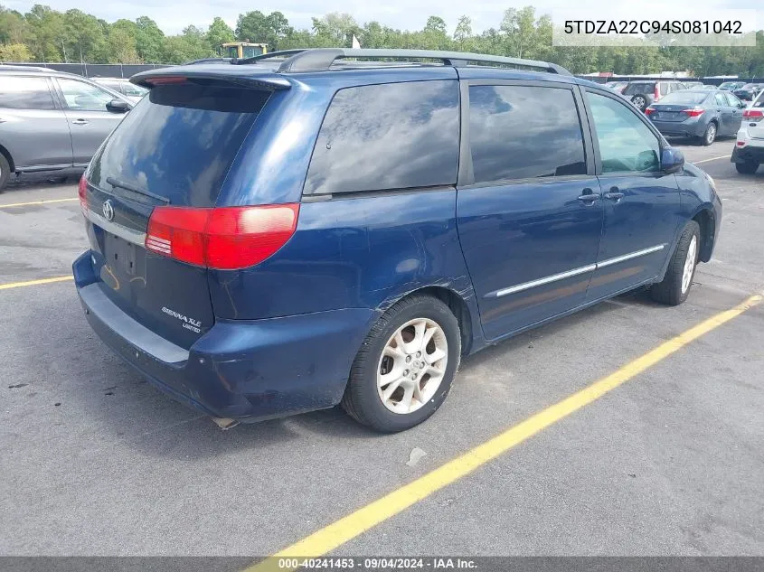 5TDZA22C94S081042 2004 Toyota Sienna Xle Limited