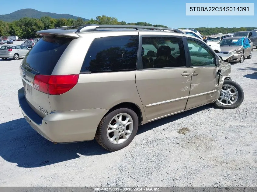 2004 Toyota Sienna Xle Limited VIN: 5TDBA22C54S014391 Lot: 40279831