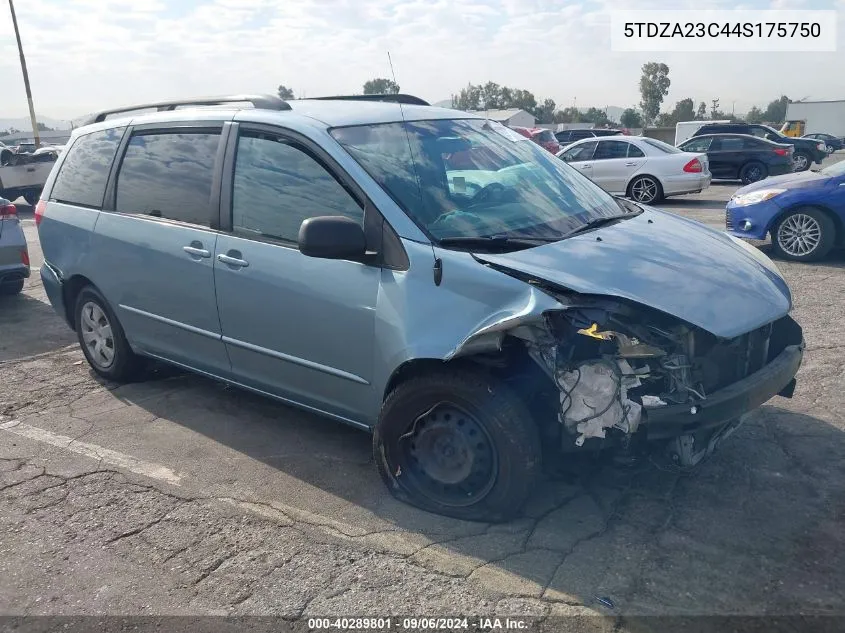 2004 Toyota Sienna Le VIN: 5TDZA23C44S175750 Lot: 40289801