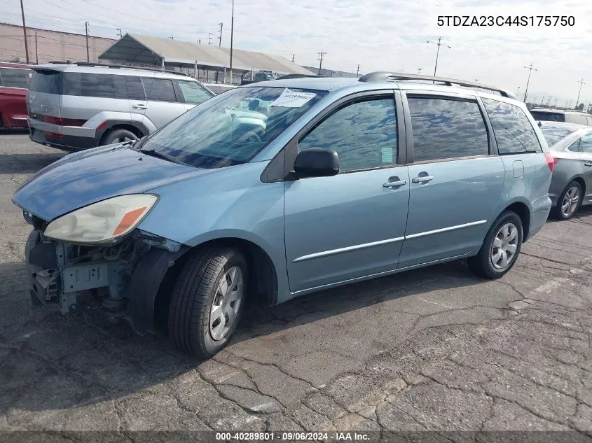 2004 Toyota Sienna Le VIN: 5TDZA23C44S175750 Lot: 40289801