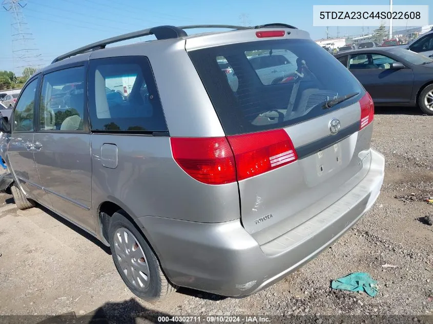 5TDZA23C44S022608 2004 Toyota Sienna Ce/Le